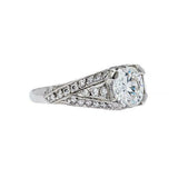 2.2ct Cushion Cut Diamond Vintage Milgrain Bridal Set Ring 14k White Gold Finish