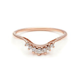 0.15ct Round Cut Diamond Wedding Band 14k WhiteGold Finish Stackable Crown Tiara