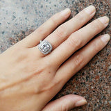 2.6ct Round Cut VVS1 Diamond Halo Solitaire Engagement Ring 14k WhiteGold Finish