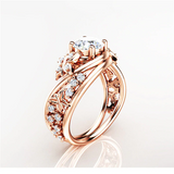 2.3ct Round Cut Diamond Engagement Ring 14k Rose Gold Finish Swirl Trendy Design