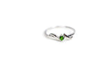 0.2ct Engagement Ring Round Cut Green Peridot Solitaire 14k White Gold Finish