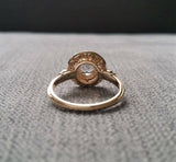 2.5Ct Round Cut Diamond Halo Filigree Engagement Ring 14K Yellow Gold Finish