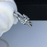 1.5ct Round Cut Diamond Engagement Ring Split Shank Band 14k White Gold Finish
