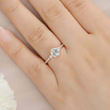 1.6ct Round Cut Diamond Engagement Ring Trilogy 14k Rose Gold Finish with Accent