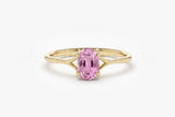 0.4ct Oval Simulated Pink Sapphire Solitaire Engagement Ring 14k RoseGold Plated
