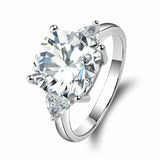 3ct Cushion Diamond Engagement Ring Trillion Accent Trilogy 14k White Gold Over