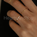 0.2ct Marquise Cut Simulated Diamond Minimalist Engagement Ring 14k Gold Plated