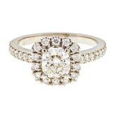 2ct Cushion Cut Diamond Halo Women Party Engagement Ring 14k White Gold Finish