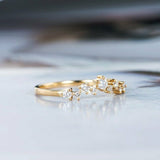 1.2ct Round Cut Diamond Wedding Band Curved Half Eternity 14k Yellow Gold Finish