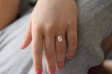 2.3ct Engagement Ring Oval Cut Peach Morganite Diamond Halo 14k Rose Gold Finish