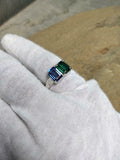 2ct Engagement Ring Emerald Cut Sapphire Two Stone Solitaire 14k White Gold Over