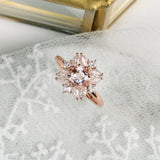2ct Cushion Cut Simulated Morganite Cocktail Engagement Ring 14k RoseGold Plated