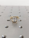 2.2ct Emerald Simulated Diamond Bezel Set Engagement Ring 14k Yellow Gold Plated
