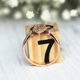 3Ct Pear Cut Peach Morganite Engagement Ring 18K Rose Gold Finish Diamond Halo