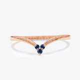 0.3ct Round Cut Simulated Sapphire Dainty Trilogy Ring 14K Yellow Gold Plated