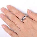 2ct Engagement Ring Oval Cut Peach Morganite Infinity Accent 14k White Gold Over