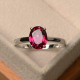 2.25ct Engagement Ring Oval Cut Pink Ruby 4 Prong Solitaire 14k WhiteGold Finish