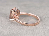 1ct Radiant Cut Champagne Morganite Solitaire Engagement 14k Rose Gold Finish