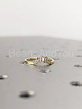 0.3ct Baguette Cut Simulated Diamond Curved Wedding Band 14k Yellow Gold Plated