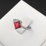 0.5ct Princess Cut Simulated Ruby Solitaire Engagement Ring 14k WhiteGold Plated