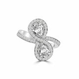 2ct Pear Cut VVS1D Diamond Infinity Design Engagement Ring 14k White Gold Finish