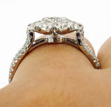 5Ct Round Cut Diamond Floral Iced Cocktail Engagement Ring 14K White Gold Finish