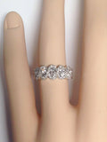 4Ct Oval Diamond Five Stone Cluster Halo Engagement Ring 14K White Gold Finish