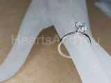 0.5ct Oval Cut Simulated Diamond Solitaire Engagement Ring 14k White Gold Plated