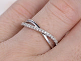 Unique Split Shank Wedding Ring Band 1ct Round Cut Diamond 14k White Gold Finish