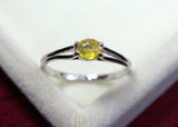 0.4ct Engagement Ring Oval Cut Yellow Sapphire Split Shank 14k White Gold Finish