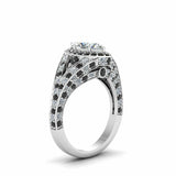 2ct Marquise Diamond Black Vintage Engagement Ring 14k White Gold Finish New