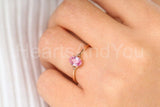 0.4ct Oval Simulated Pink Sapphire Solitaire Engagement Ring 14k RoseGold Plated