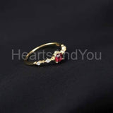 0.5ct Round Cut Simulated Ruby Minimalist Engagement Ring 14k Yellow Gold Plated