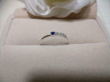 1ct Round Blue Sapphire Engagement Ring 5 Stone Minimalist 14k White Gold Finish