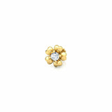 0.3ct Round Cut Diamond Floral Design Nose Pin Ring Piercing 14k YellowGold Over