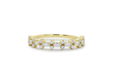 Half Eternity Wedding Band 1ct Marquise Round Cut Diamond 14k Yellow Gold Finish