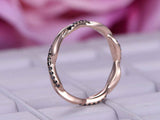 1ct Wedding Ring Band Round Cut Black Diamond Full Eternity 14k Rose Gold Finish