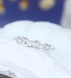 0.3ct Marquise Simulated Diamond Anniversary Wedding Band 14k White Gold Plated