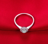 1.9Ct Round Cut VVS1/D Diamond Floral Halo Engagement Ring 14K White Gold Finish