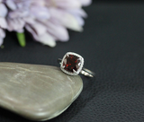1.6ct Cushion Cut Red Garnet Engagement Ring 14k White Gold Finish Halo Design