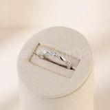0.5ct Round Cut Moissanite Dainty Stacking Women Band 14k White Gold Plated