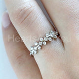 0.3ct Round Cut Moissanite Stackable Women Wedding Band 14k White Gold Plated