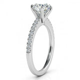 1.4ct Round Cut Solitaire With Accents Engagement Ring 14k White Gold Finish New