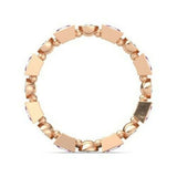 3Ct Princess Cut Pink Sapphire Diamond Bezel Set Wedding Band 14K Rose Gold Over