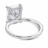 1ct Radiant Cut VVS1 D Diamond Solitaire Engagement Ring 14k White Gold Finish