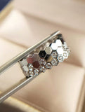 0.5ct Round Cut Moissanite Honeycomb Women Trio Set 14k White Gold Plated