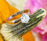Solitaire Engagement Ring 0.6ct Round Brilliant Cut Diamond 14k WhiteGold Finish