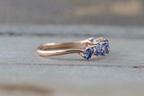 1ct Baguette Cut Blue Sapphire Wedding Band 14k RoseGold Finish Stackable Design