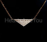 2ct Round Cut Moissanite Inverted Pave Triangular Pendant 14k Yellow Gold Plated