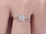 1ct Round Brilliant Cut Diamond Engagement Ring Solitaire 14k White Gold Finish